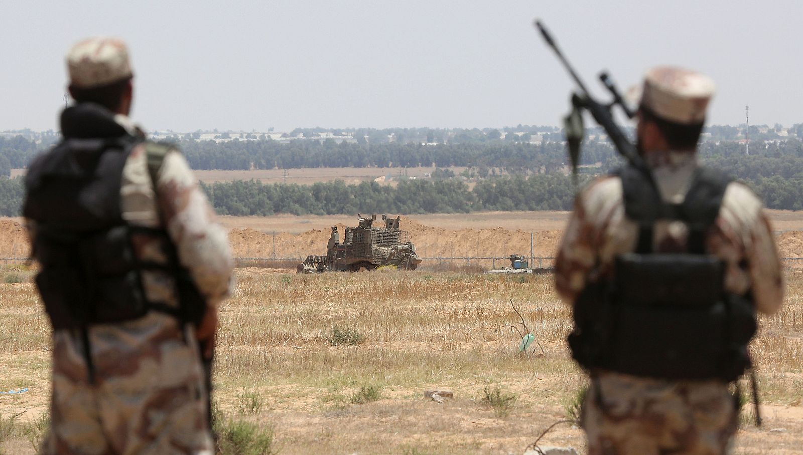 Militares palestinos de las Brigadas de Ezzeldin Al-Qassam, brazo armado de Hamás