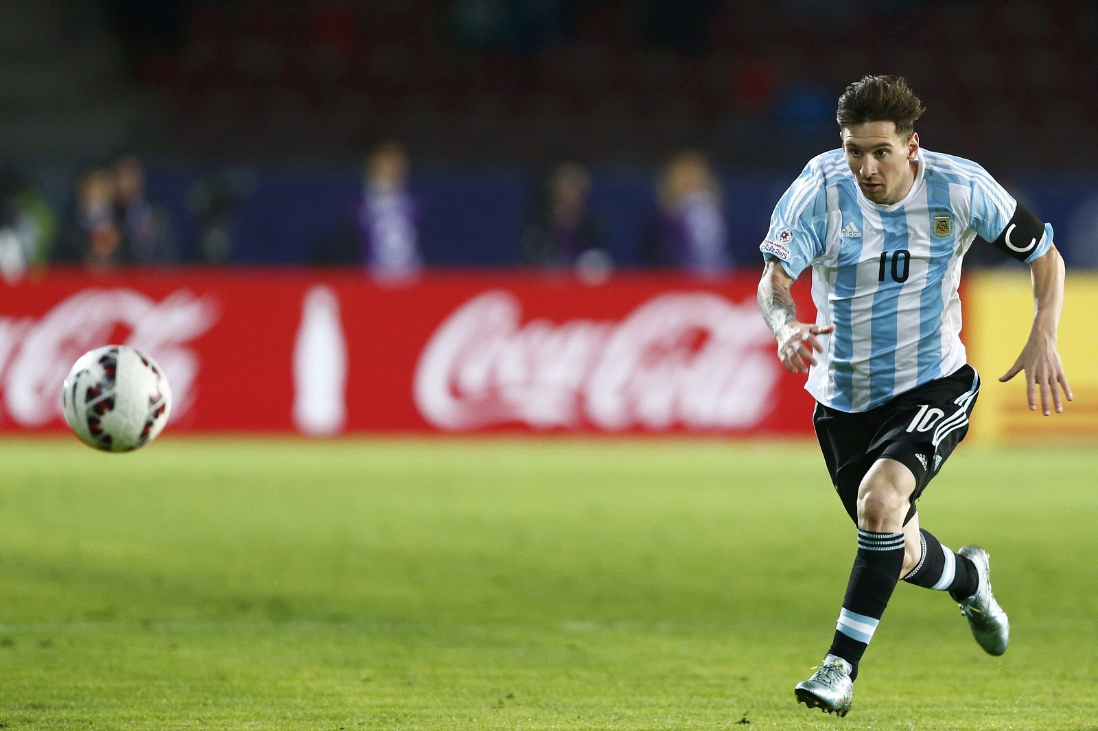 Messi, en el partido contra Paraguay.