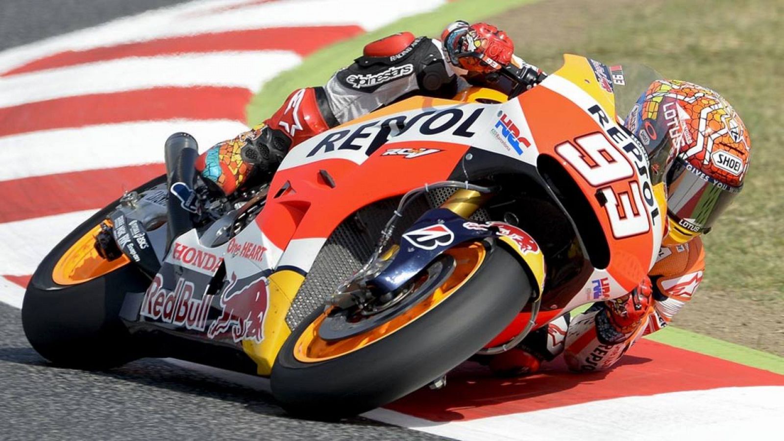 El piloto de Honda Marc Márquez durante el GP de Catalunya en Montmeló.