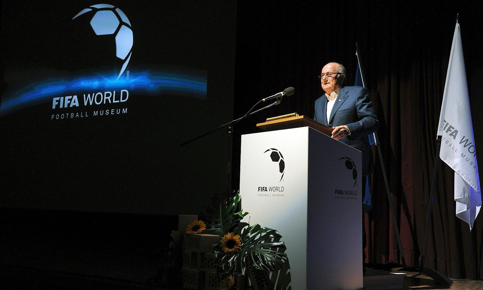Imagen de Joseph Blatter durante una conferencia en el museo de la FIFA en Zúrich.