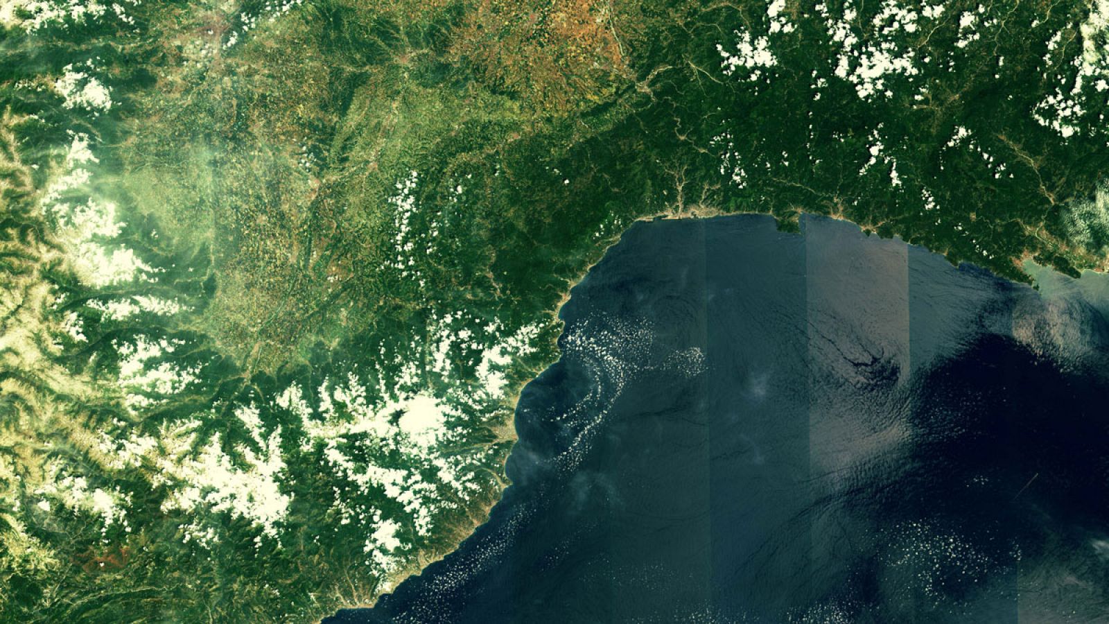 Imagen del noroeste de Italia y sur de Francia captada por el satélite Sentinel 2A