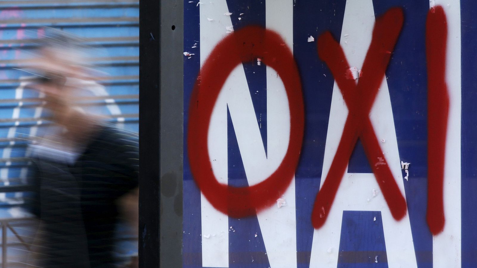 Propaganda del referéndum sobre el rescate de Grecia en las calles de Atenas