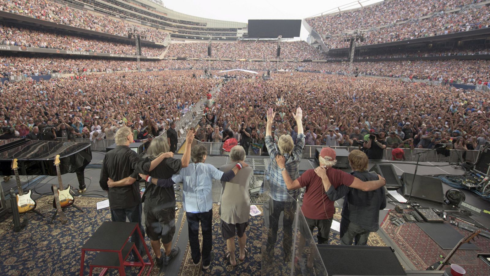 La banda estadounidense The Grateful Dead durante el concierto celebrado el cinco de julio en Chicago