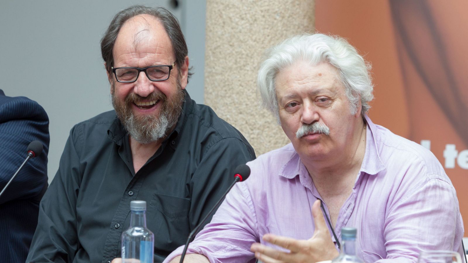 El director Mario Gas y el actor José María Pou presentan la obra "Sócrates, juicio y muerte de un ciudadano"