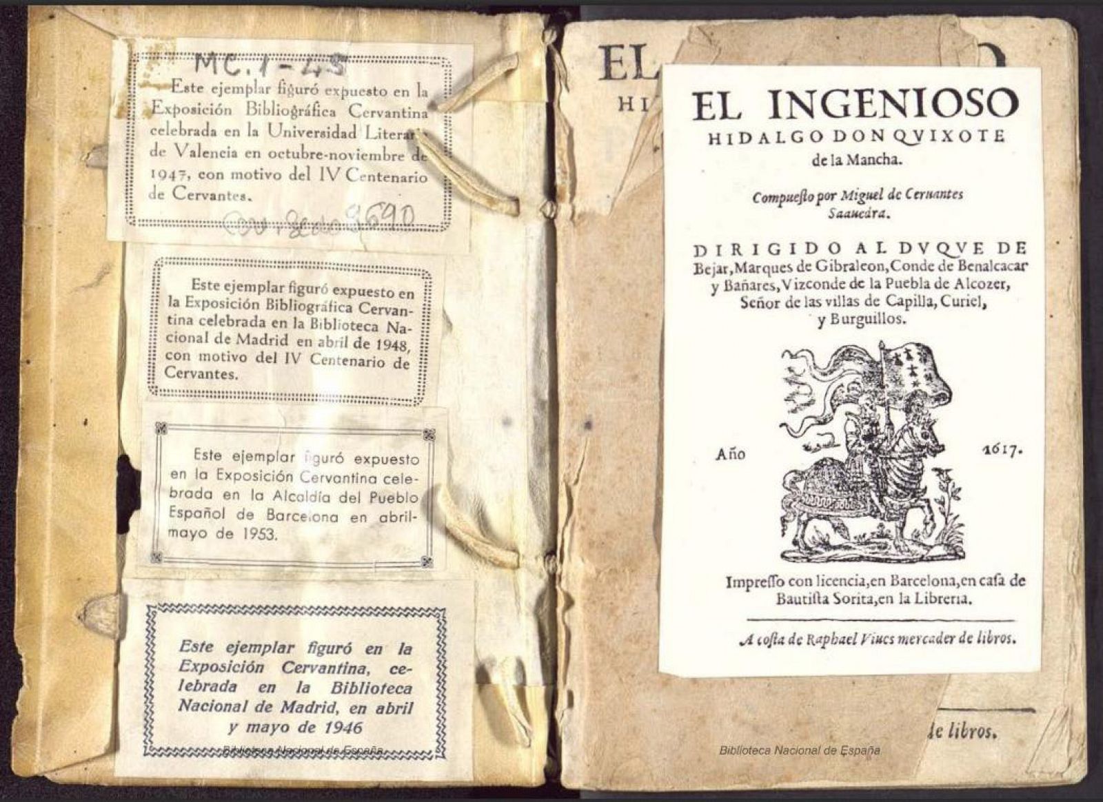 Edición de la primera y segunda parte de "El Quijote" de 1617