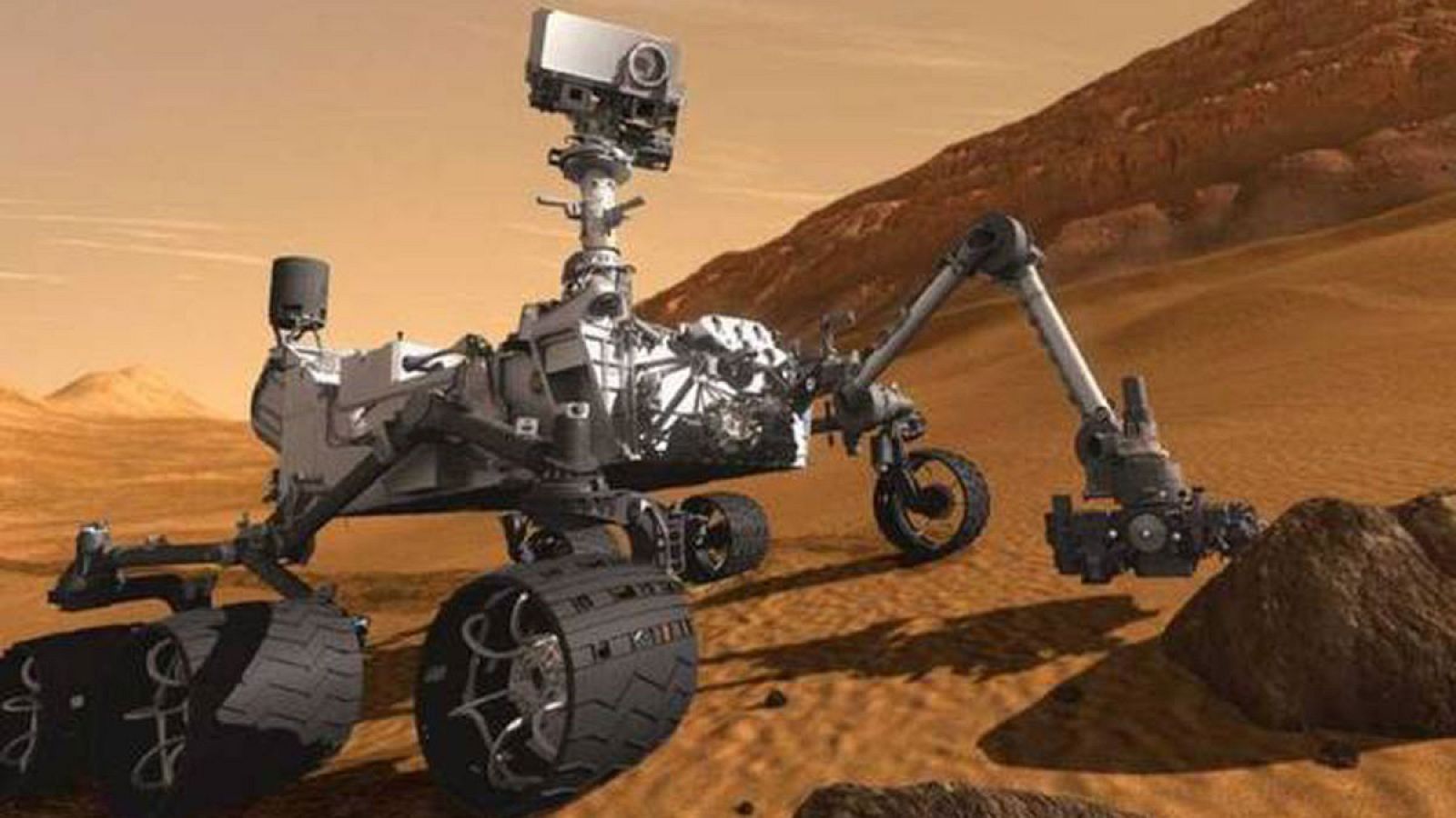 Impresión artística del Curiosity sobre Marte