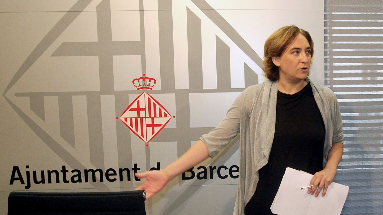 La alcaldesa de Barcelona, Ada Colau, en una rueda de prensa la semana pasada
