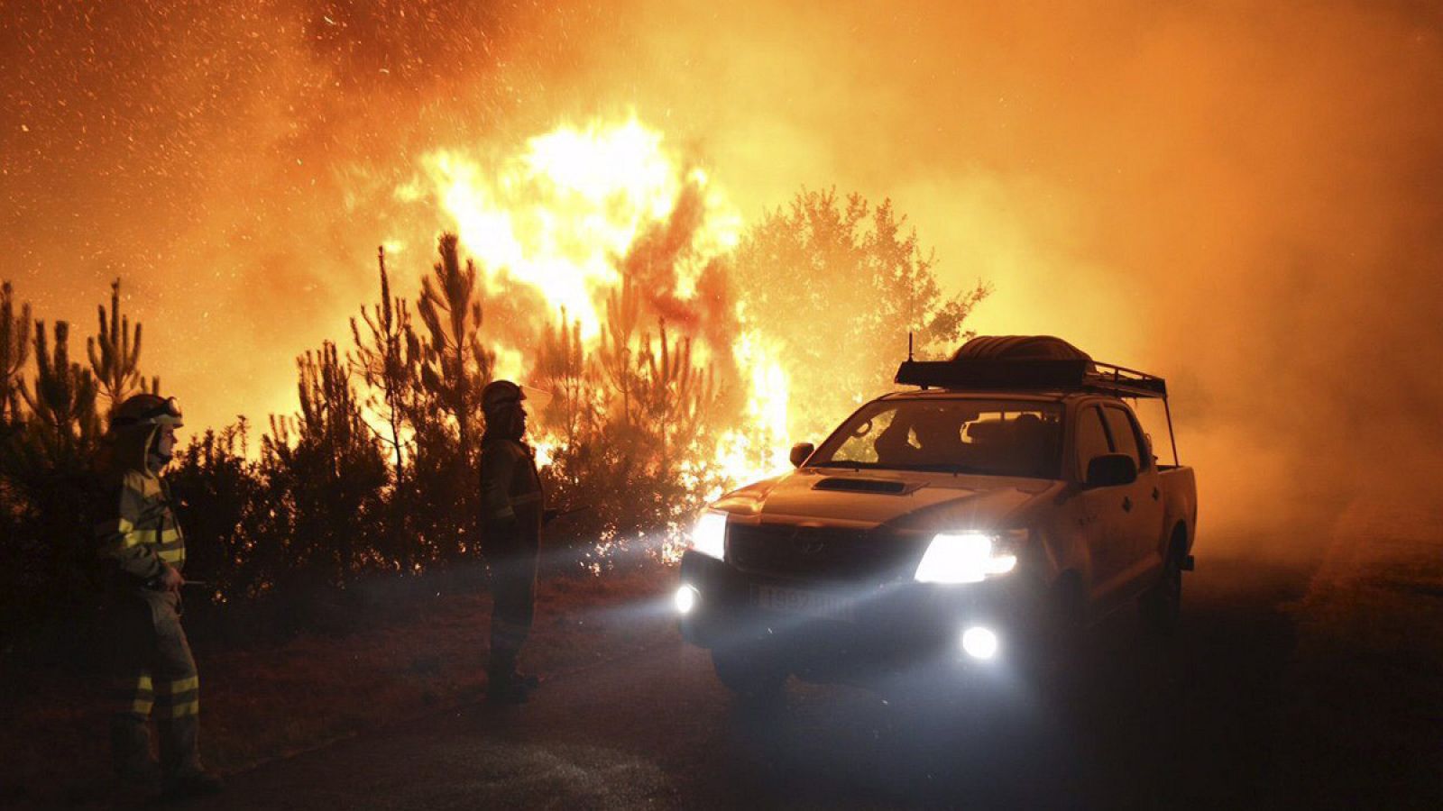 Imagen del incendio forestal registrado esta semana en el municipio de Padrón (A Coruña)