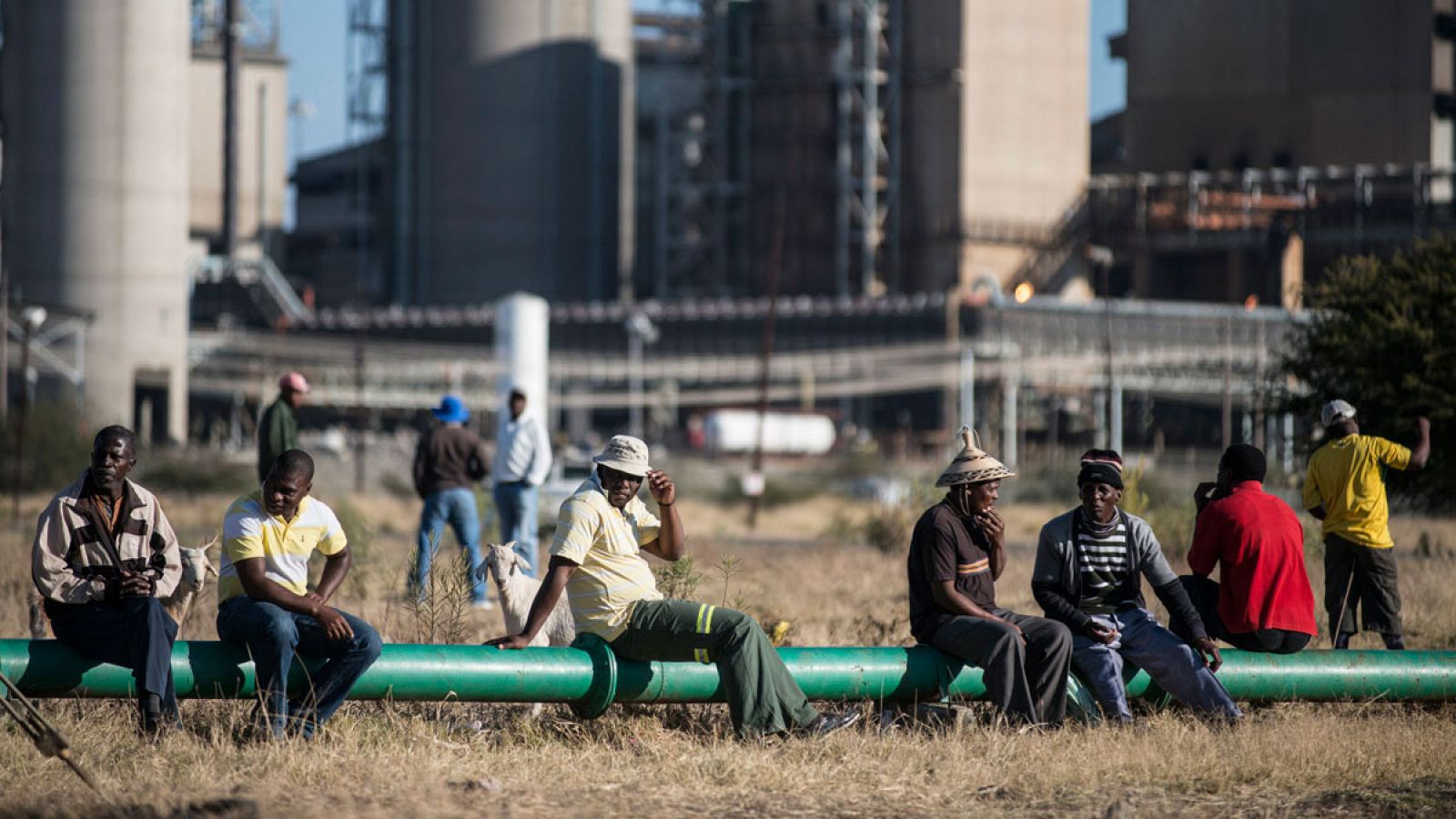 Imagen tomada durante la huelga de mineros sudafricanos de 2012.