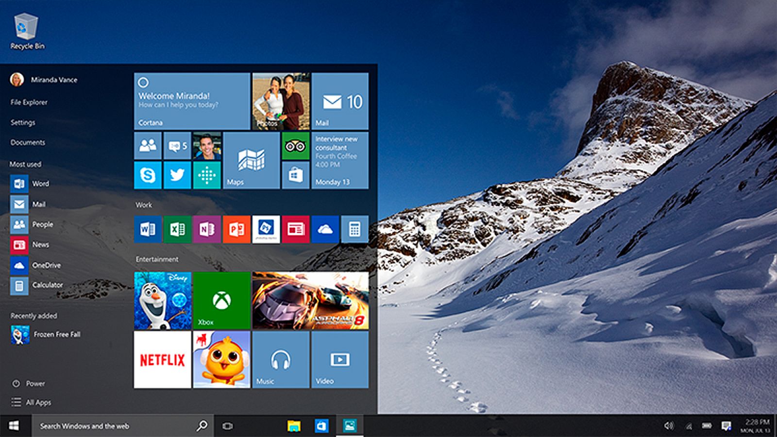 Diseño del nuevo Windows 10