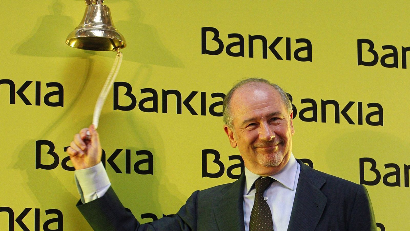 El expresidente de Bankia Rodrigo Rato el día de su salida a Bolsa en julio de 2011