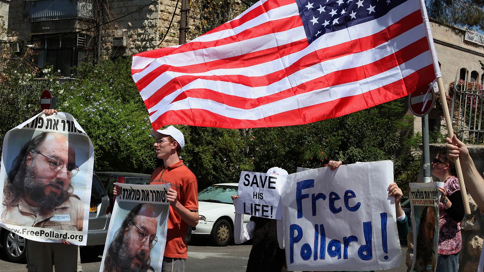 Activistas israelíes mostraban pancartas por la liberación de Jonathan Pollard en 2011