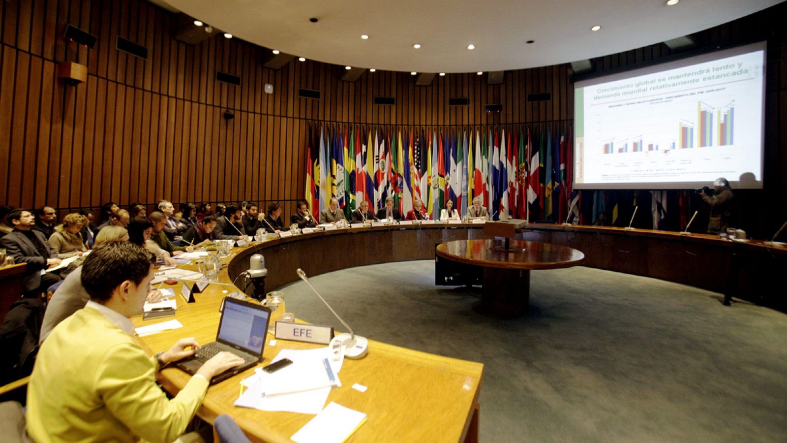 Vista general del salón de la Comisión Económica para América Latina y el Caribe