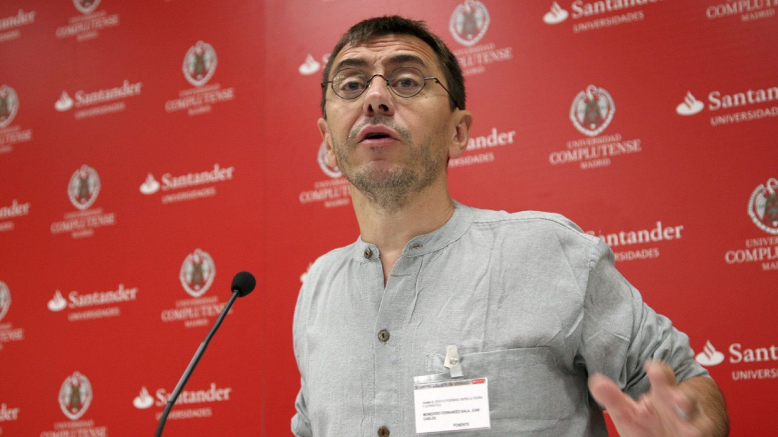 El cofundador de Podemos Juan Carlos Monedero en un curso de verano de la Complutense.