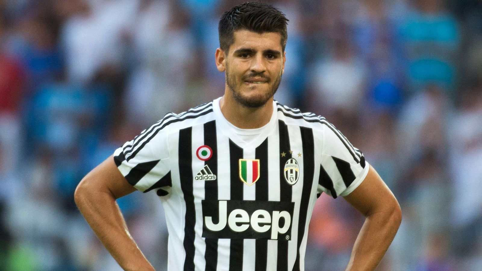 El delantero español Álvaro Morata, en un partido de pretemporada de la Juventus