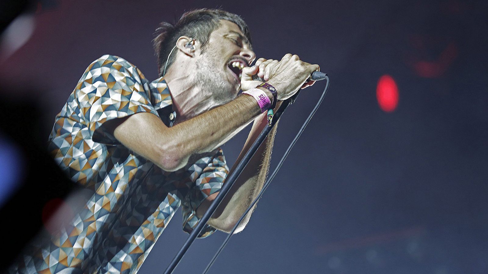 Pucho, el cantante de Vetusta Morla, durante la actuación en el Sonorama 2015