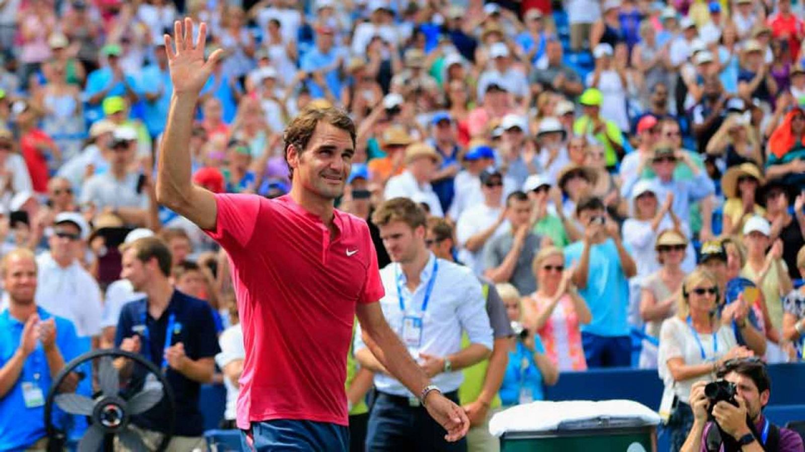 Roger Federer celebra su victoria en Cincinnati