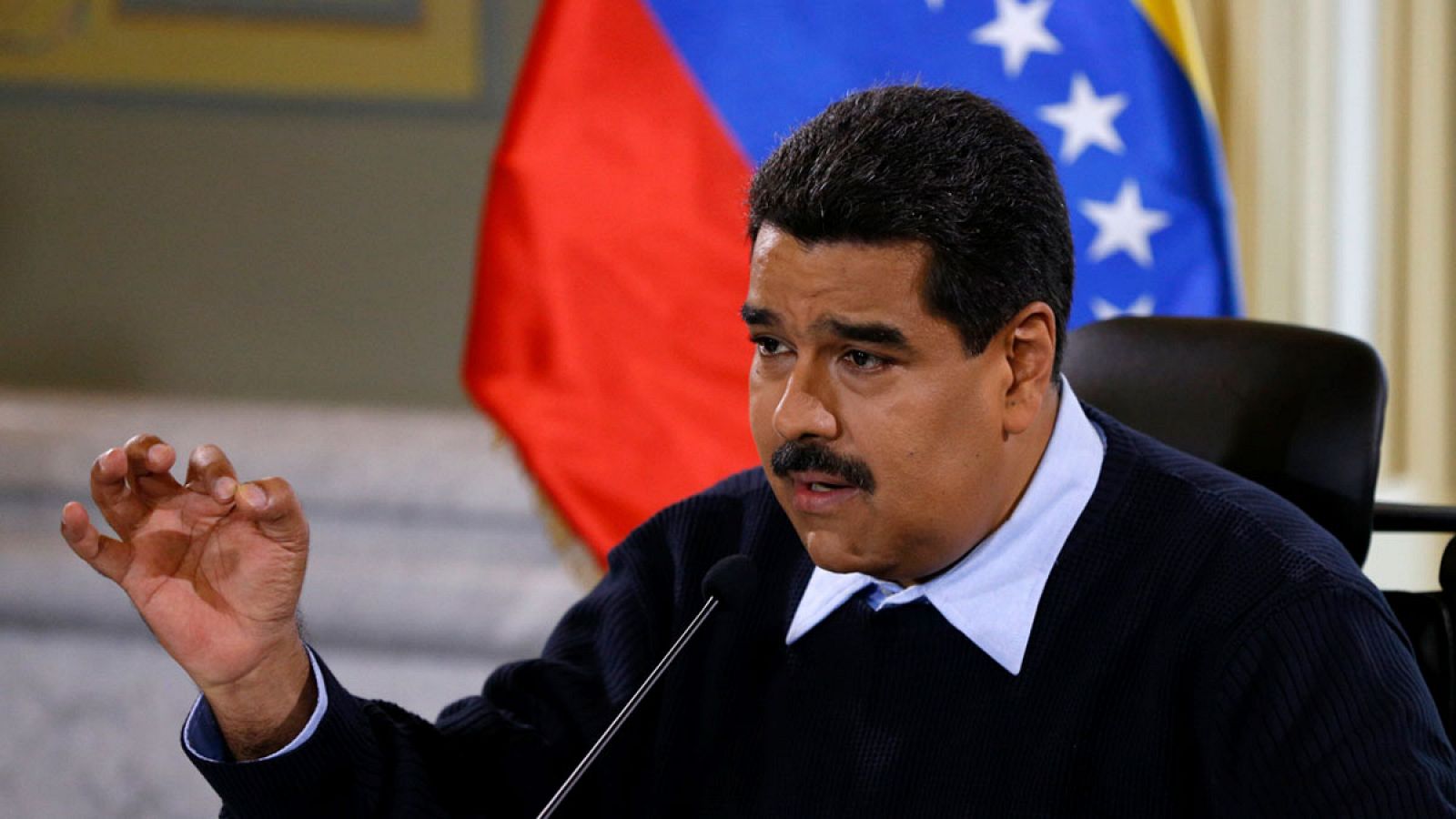 El presidente venezolano Nicolás Maduro durante la rueda de prensa.