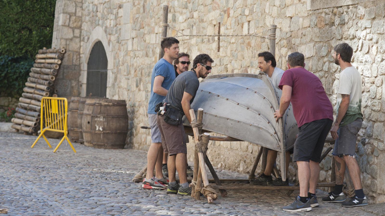 Imágenes de los preparativos en Girona ante el rodaje de 'Juego de Tronos'