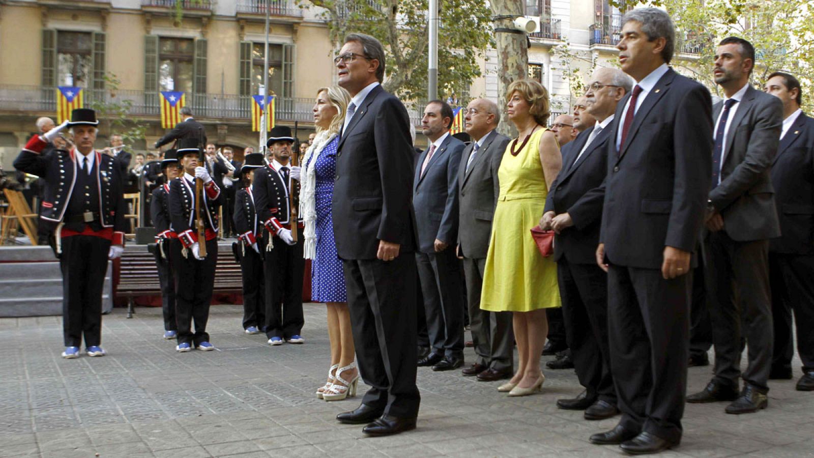 Artur Mas en la ofrenda floral en el monumento de Rafael Casanova en la Diada de 2014