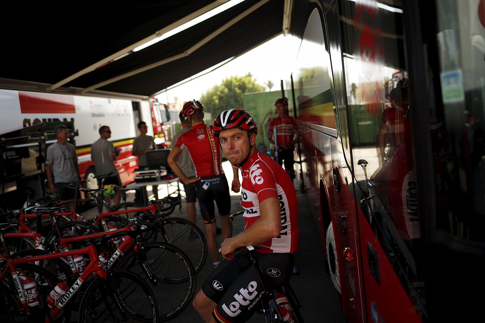 Imagen del ciclista belga del Lotto-Soudal Kris Boeckmans durante la Vuelta ciclista a España 2015.