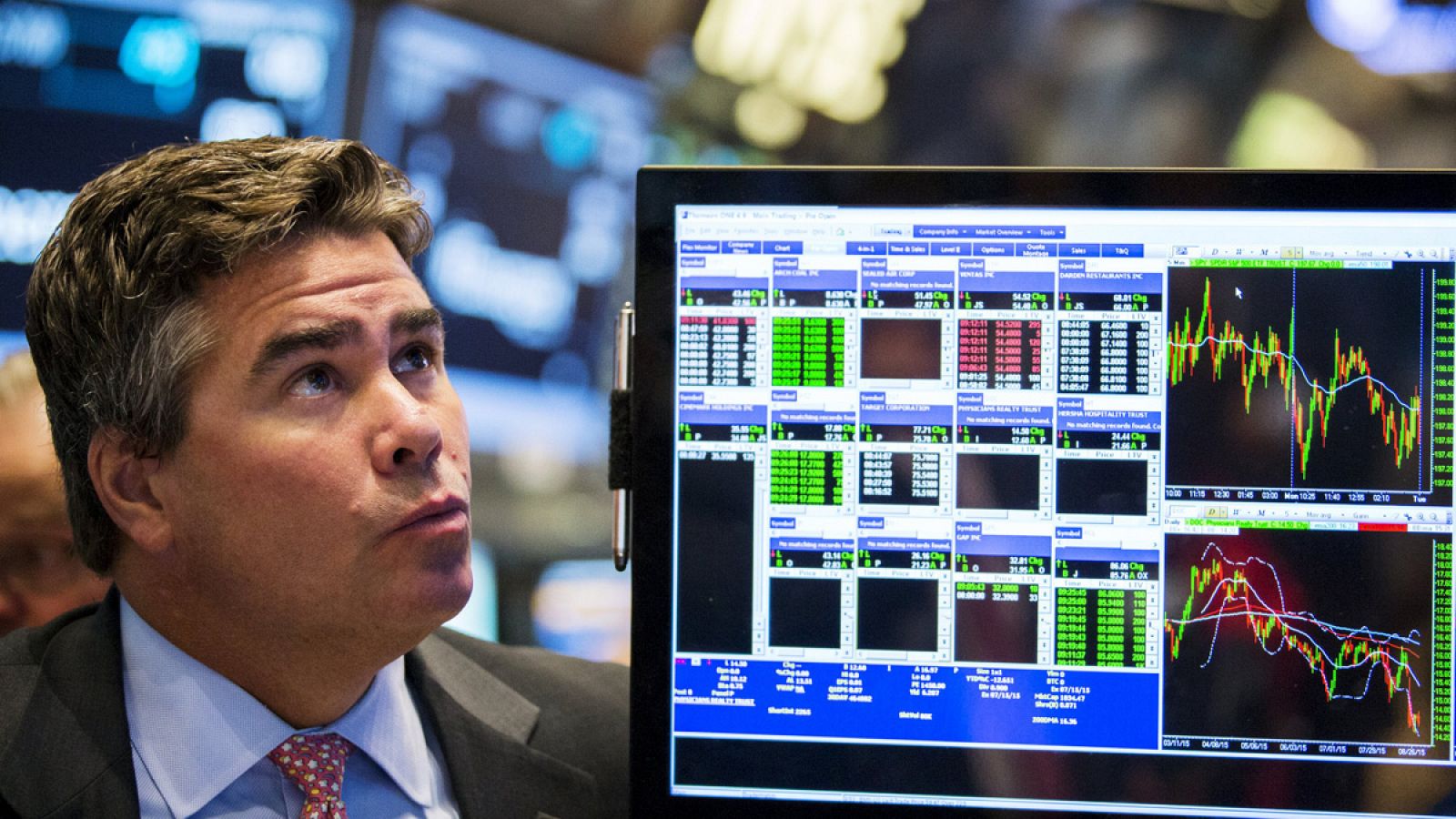Un corredor de Bolsa en Wall Street