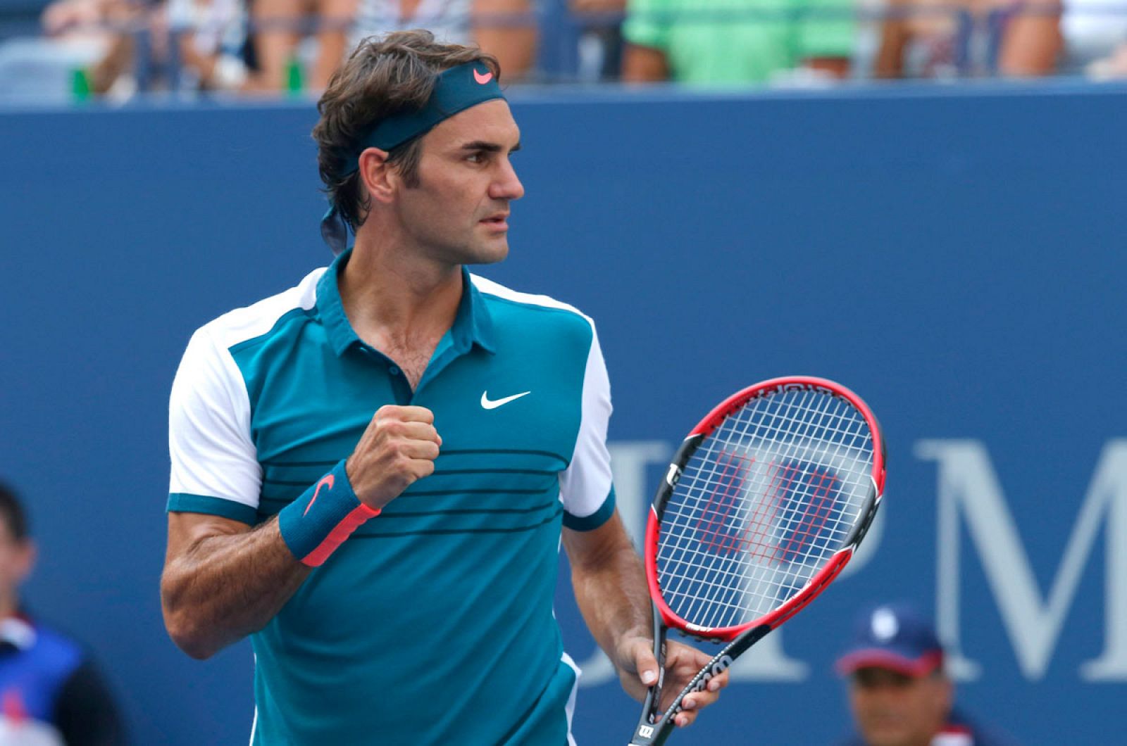 Roger Federer en su partido de debut