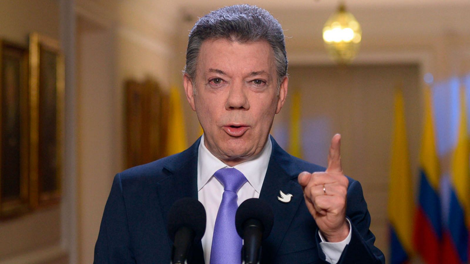 El presidente de Colombia, Juan Manuel Santos, en una alocución.
