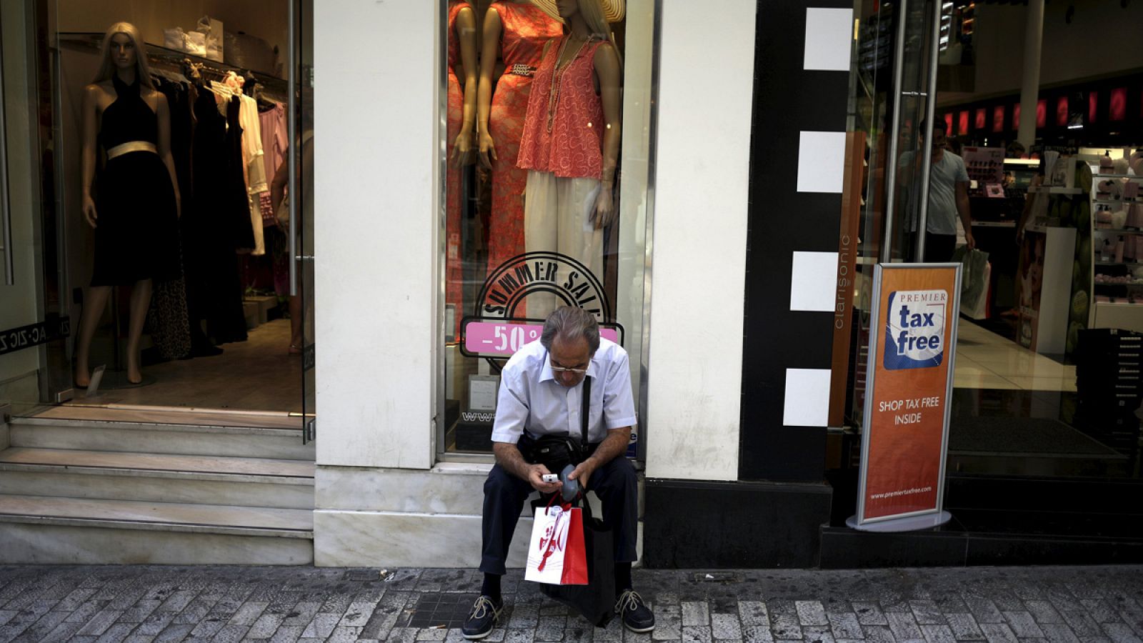 Una tienda de ropa en el centro de Atenas