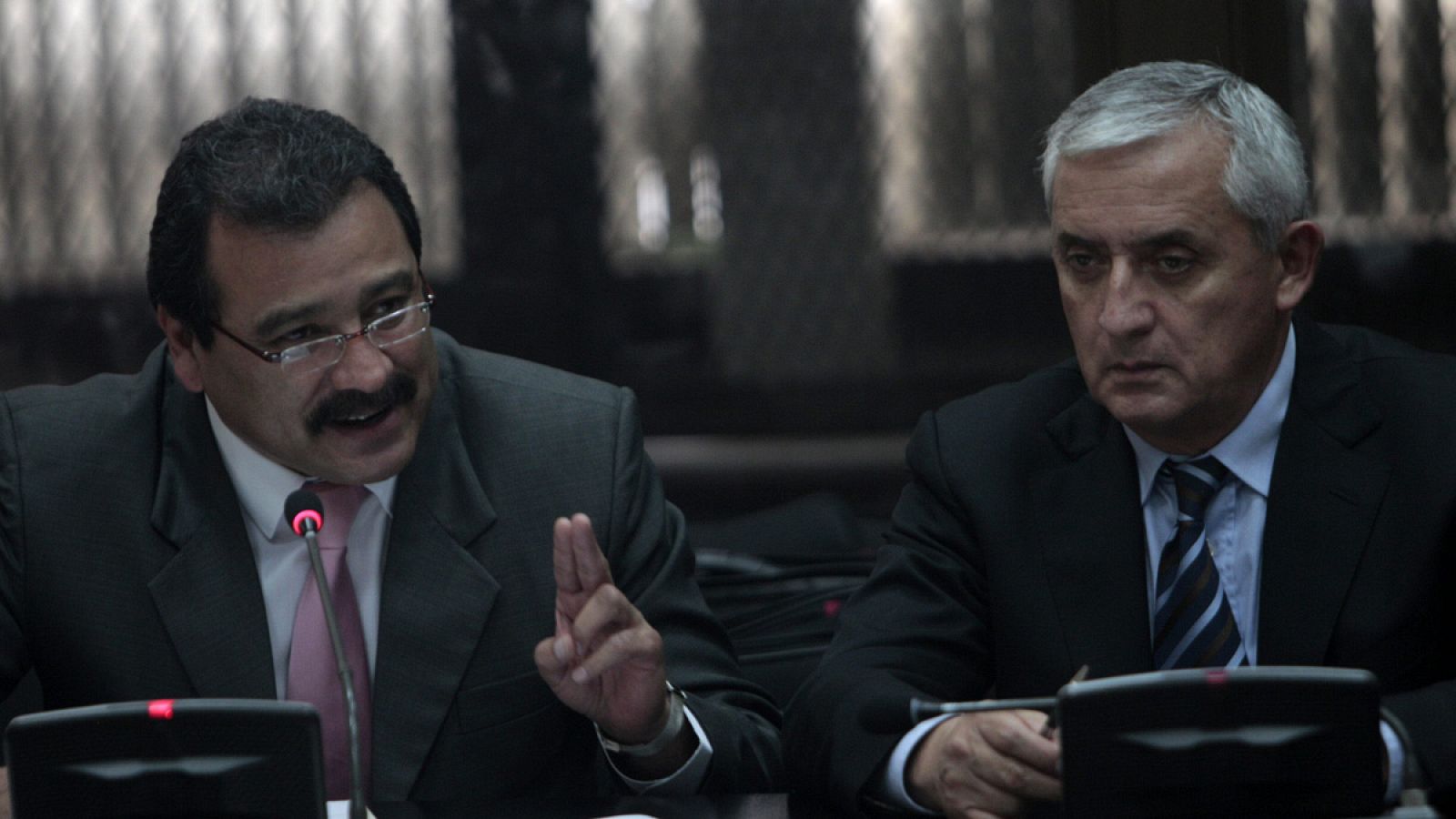César Calderón, abogado del expresidente guatemalteco Otto Pérez Molina, durante una argumentación ante un juez