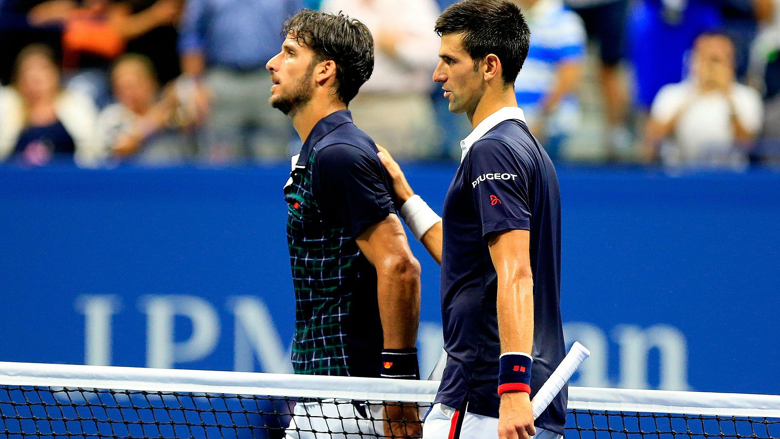 Djokovic y Feliciano, al final del partido entre ambos.