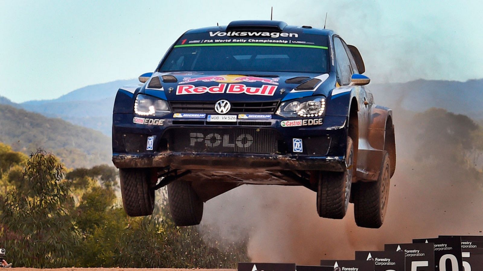 El francés Sébastien Ogier, campeón del mundo de Rally, durante su competición en Australia.