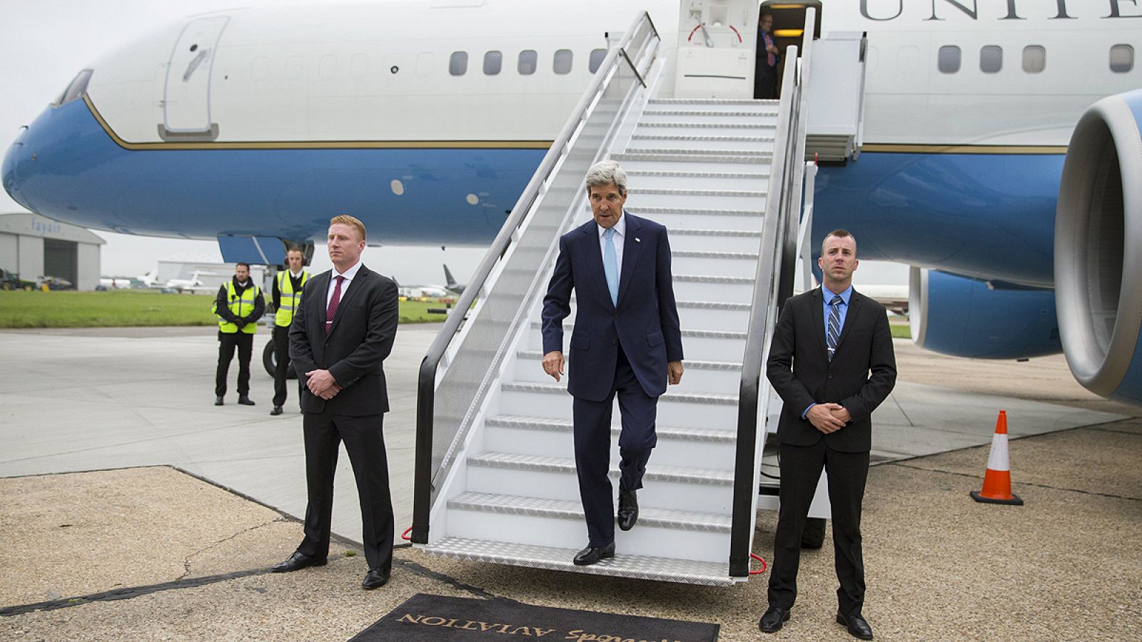 El secretario de Estado de EE.UU., John Kerry, llega a Londres para hablar de la guerra en Siria