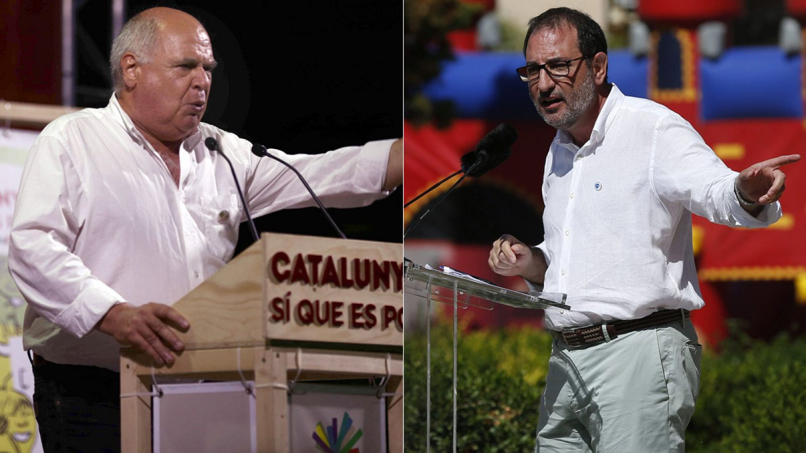 Los candidatos a las elecciones catalanas de Catalunya Sí que es Pot, Lluís Rabell, y Unió, Ramon Espadaler.