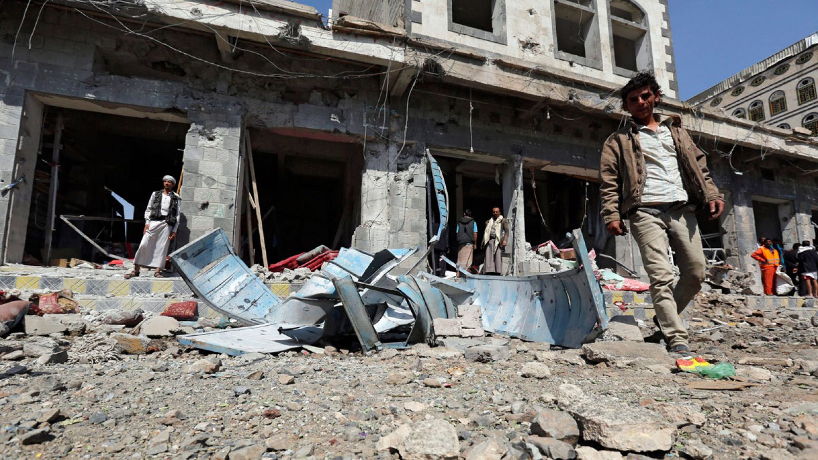 Fotografía de una ciudad yemení tras los bombardeos de la coalición internacional liderada por Arabia Saudí.