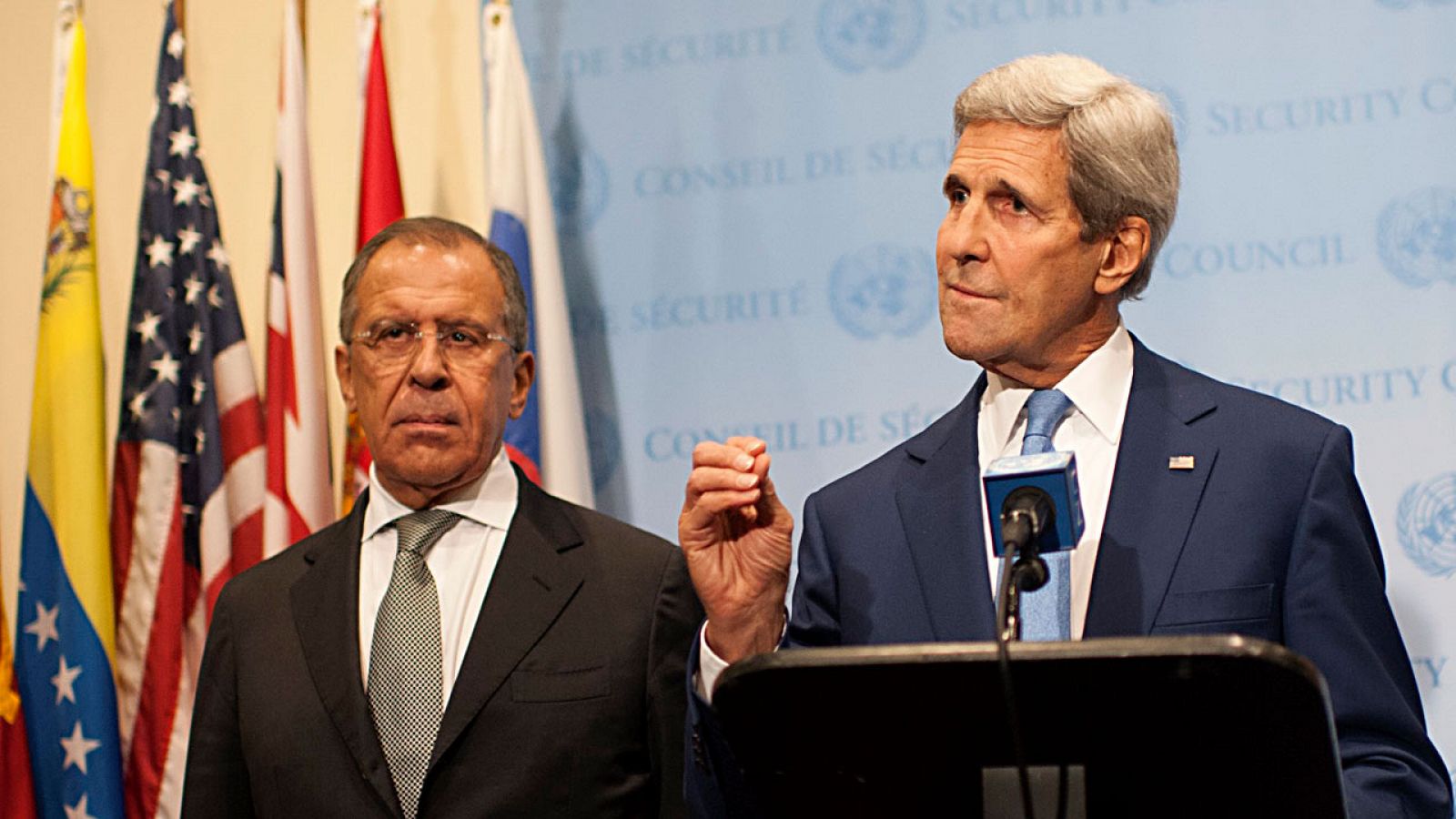 Serguei Lavrov y John Kerry, en la última asamblea de la ONU