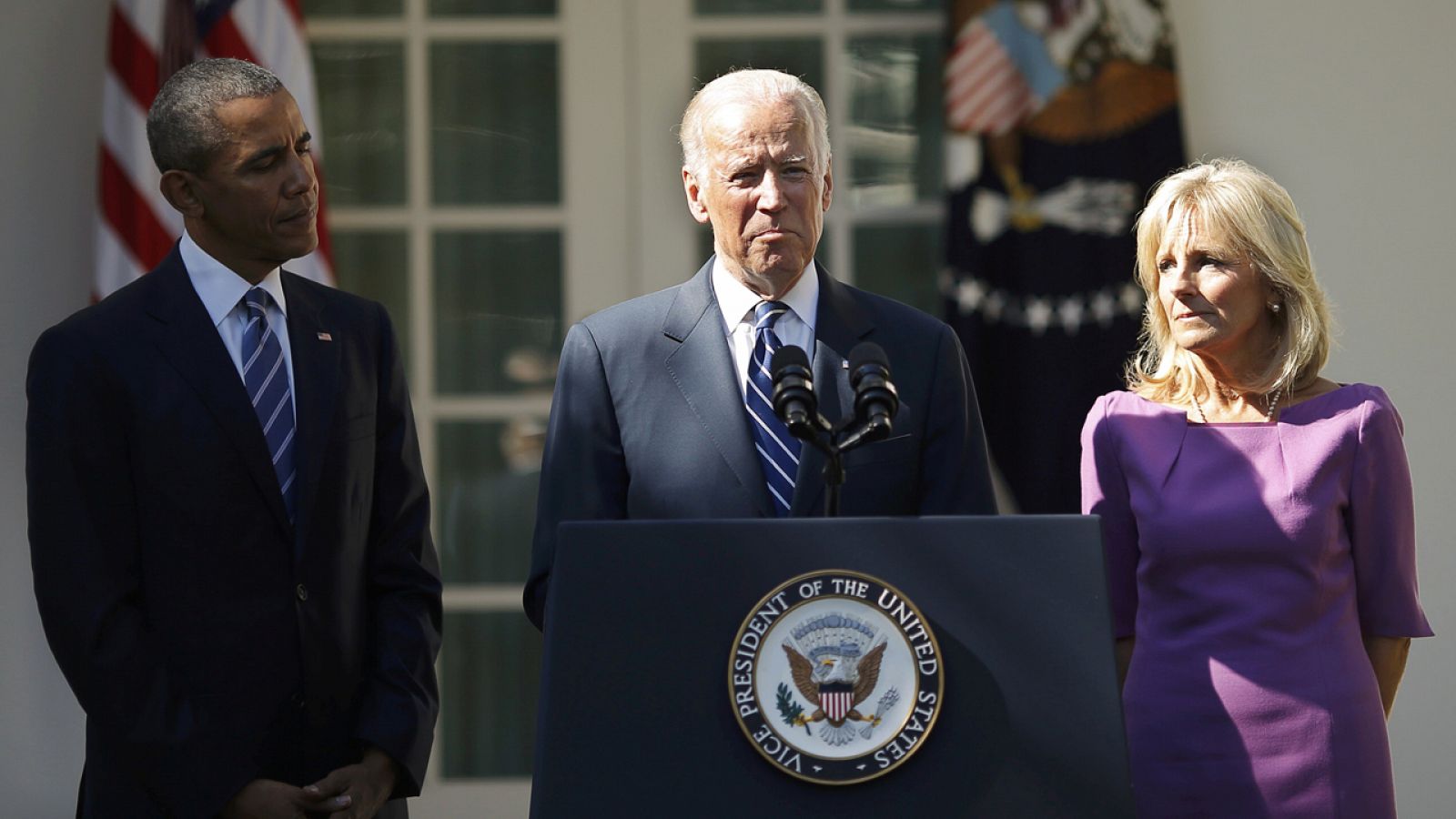 El vicepresidente de Estado Unidos, Joe Biden, anuncia su retirada de la candidatura a la presidencia