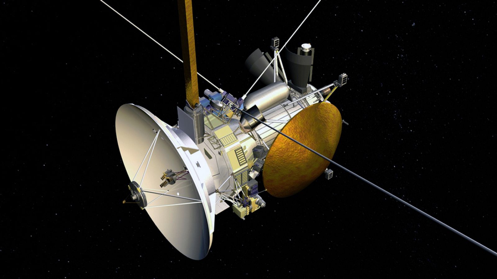Representación de la sonda robótica Cassini.