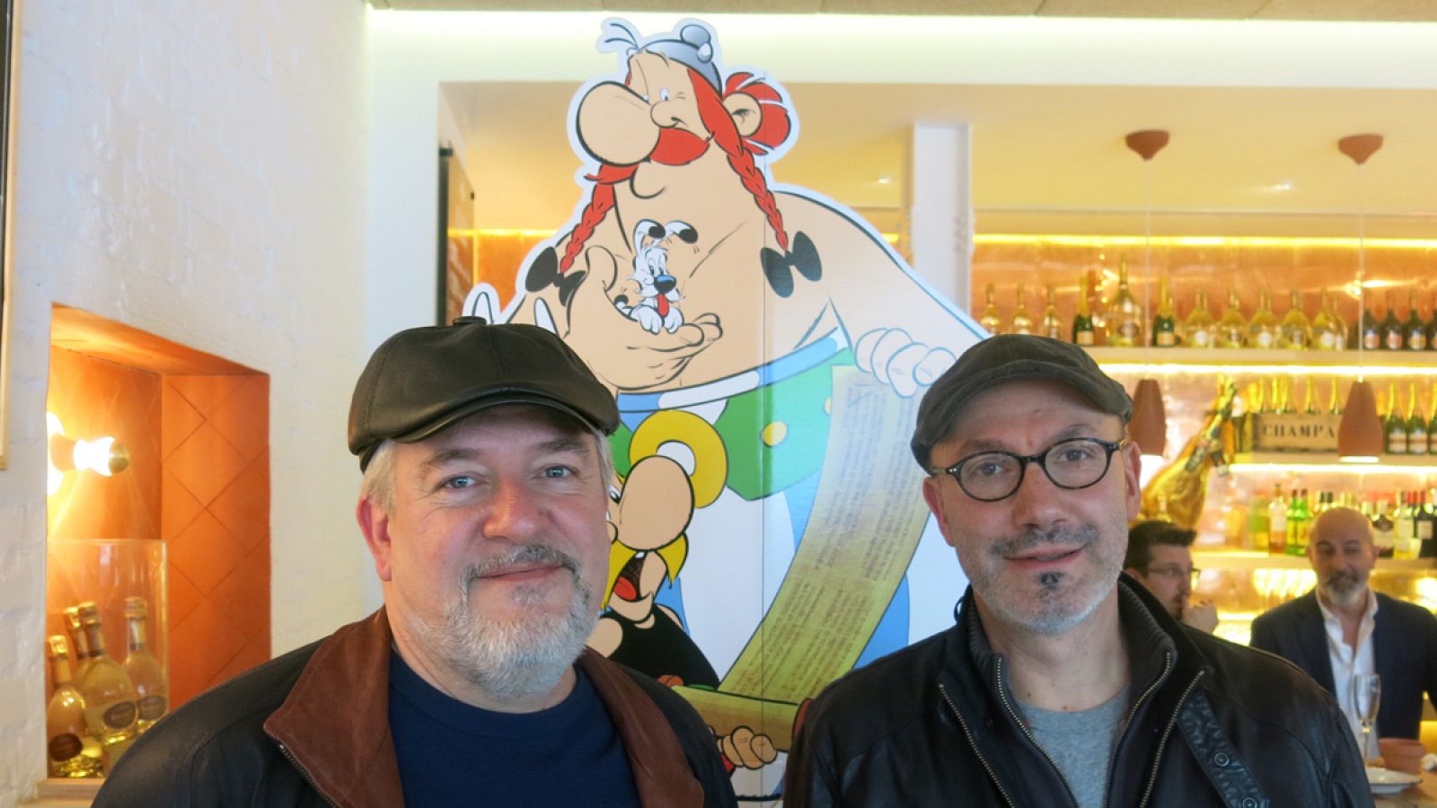 Didier Conrad y Jean-Yves Ferri en la presentación del nuevo Astérix en Madrid