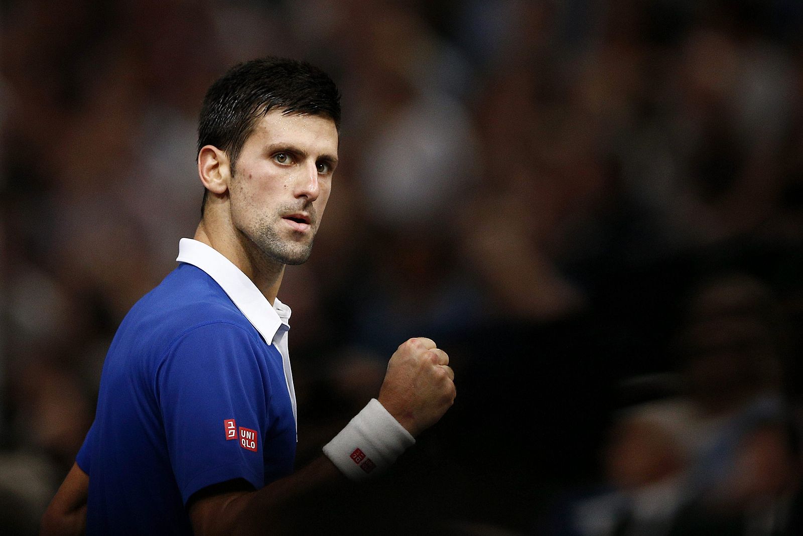Novak Djokovic celebra su victoria ante Andy Murray en París.