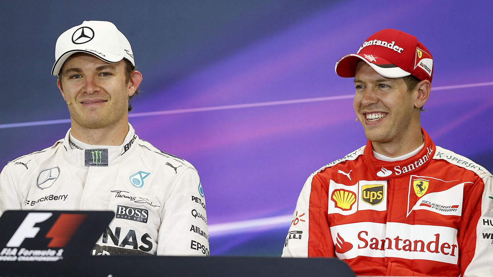 Nico Rosberg y Sebastian Vettel en el Gran Premio de México