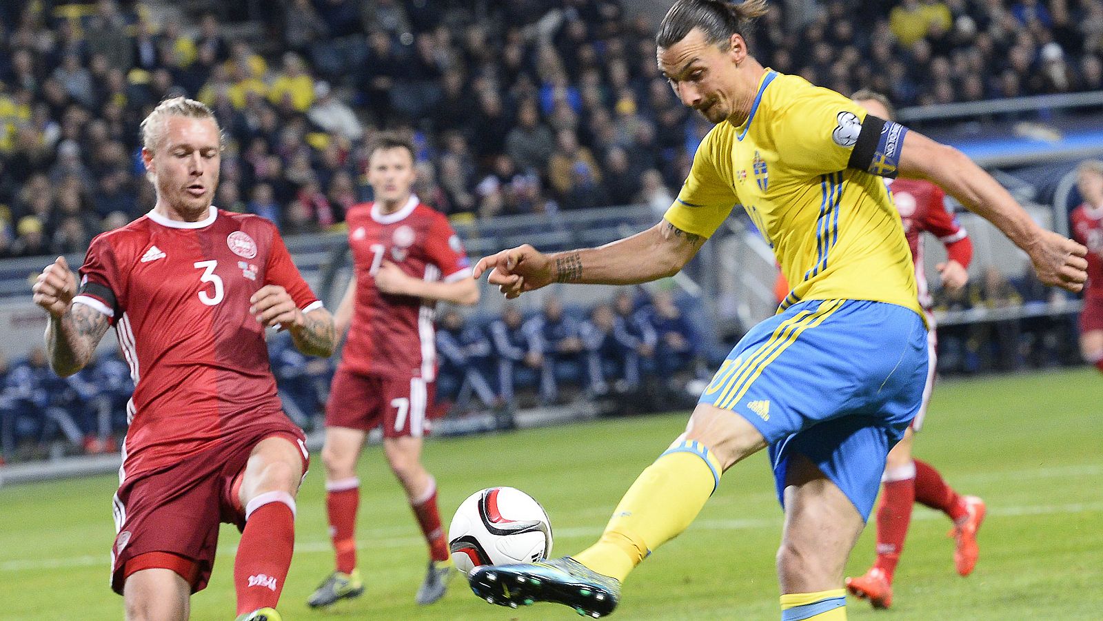 Ibrahimovic, en el Suecia-Dinamarca.