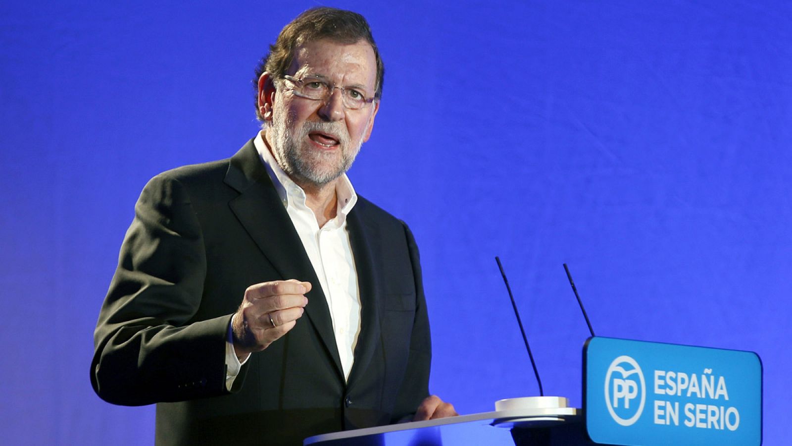 Rajoy, en un reciente acto de precampaña en Barcelona.