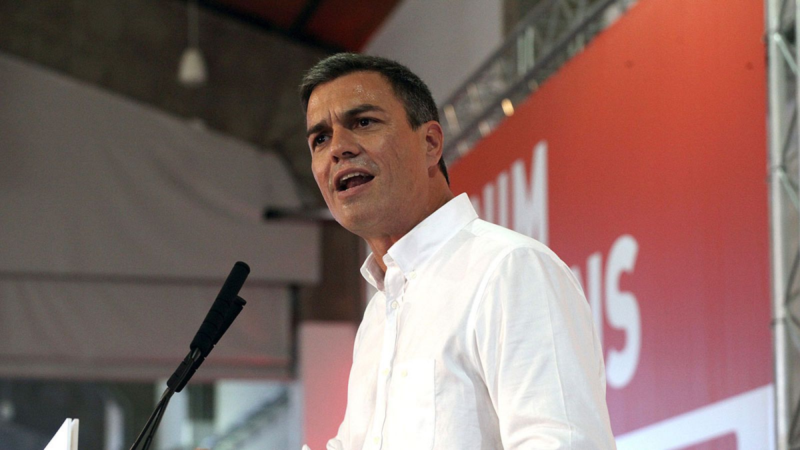 El líder del PSOE, Pedro Sánchez, durante un acto