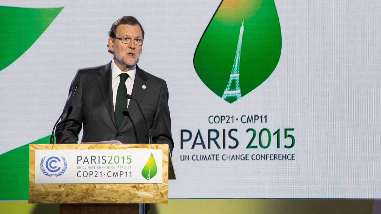 El presidente español, Mariano Rajoy, en la COP21 de París.