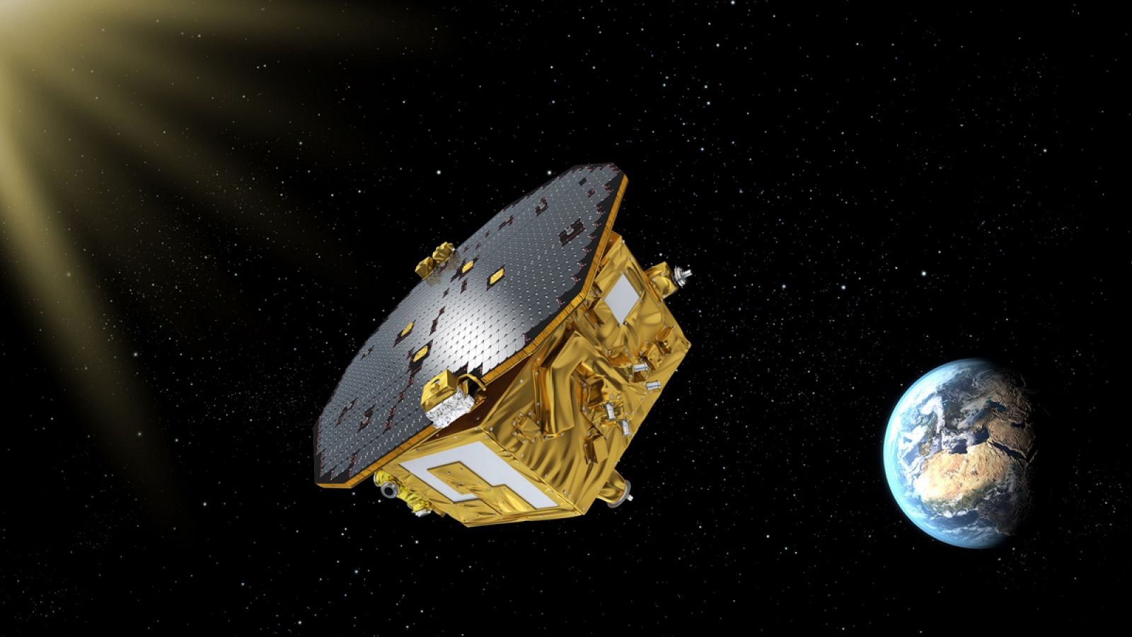 Representación de la nave LISA Pathfinder, de la Agencia Espacial Europea (ESA).