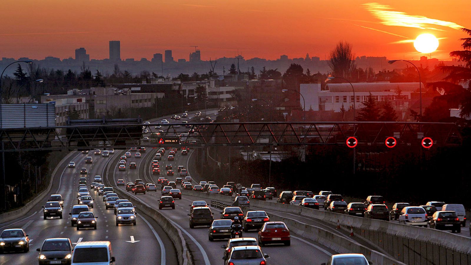 Vista de Madrid desde la carretera de A Coruña, en el término municipal de Majadahonda