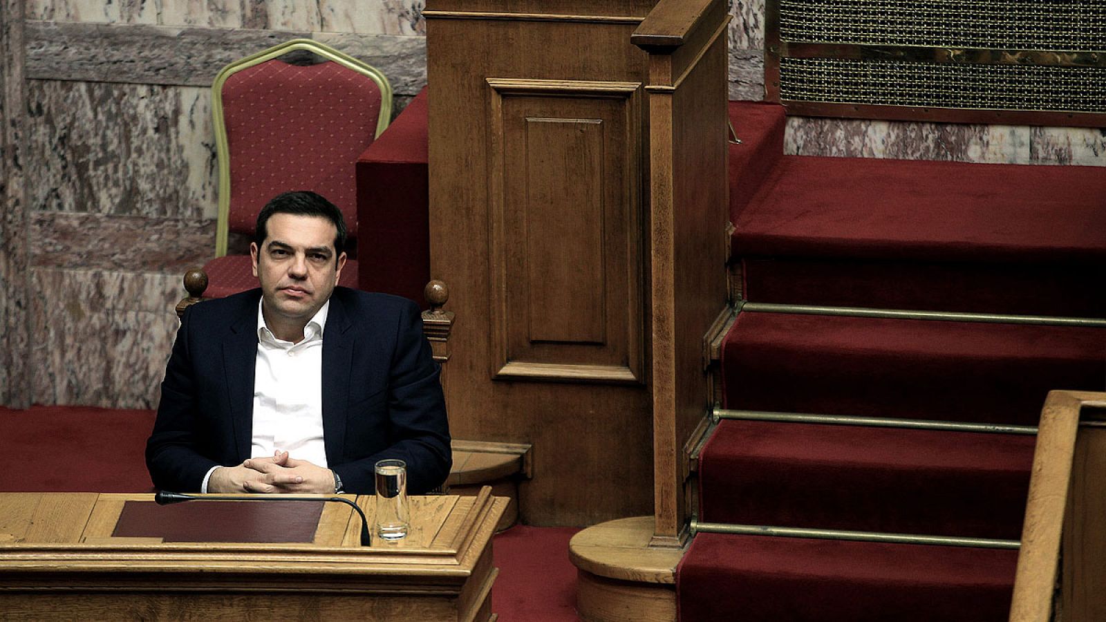 El presidente Alexis Tsipras en el Parlamento heleno