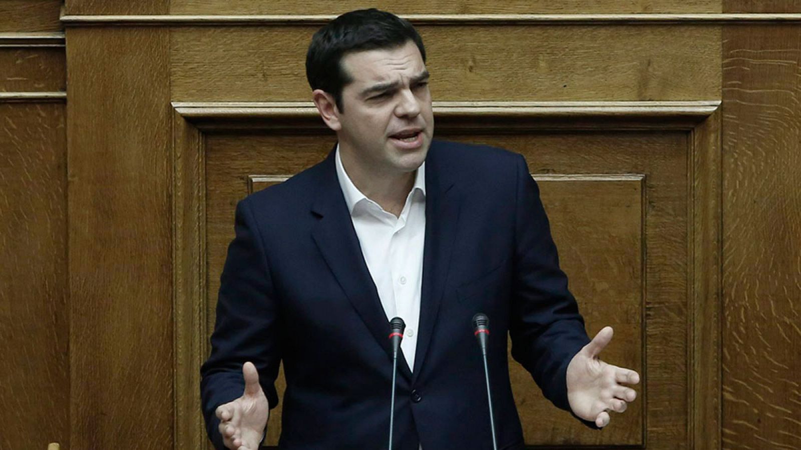 El primer ministro griego, Alexis Tsipras en el Parlamento durante la votación de los presupuestos el pasado sábado 5 de diciembre