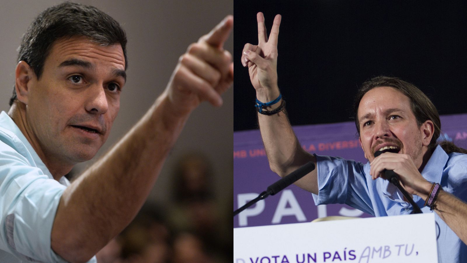 Sánchez e Iglesias se enzarzan por el voto de la izquierda.